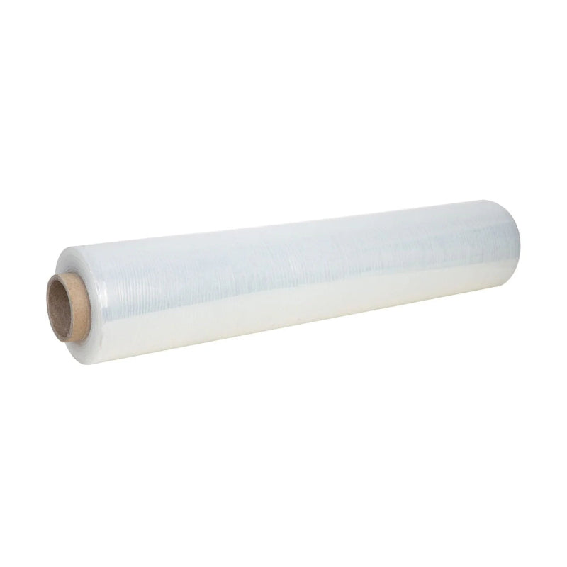Transparente Stretchfolie 12 my 1,90 kg aus LLDPE für leichte bis mittelschwere Palettenstabilisierung und Schutz vor Staub und Feuchtigkeit