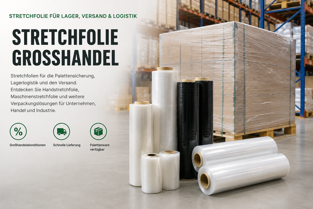 Stretchfolie Großhandel für Lager, Versand und Palettensicherung