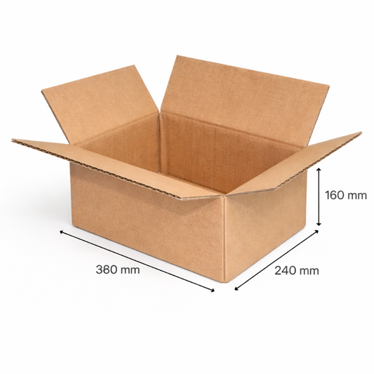 Faltkarton 330 x 240 x 160 mm zweiwellig aus stabiler Wellpappe für sicheren Versand und Lagerung