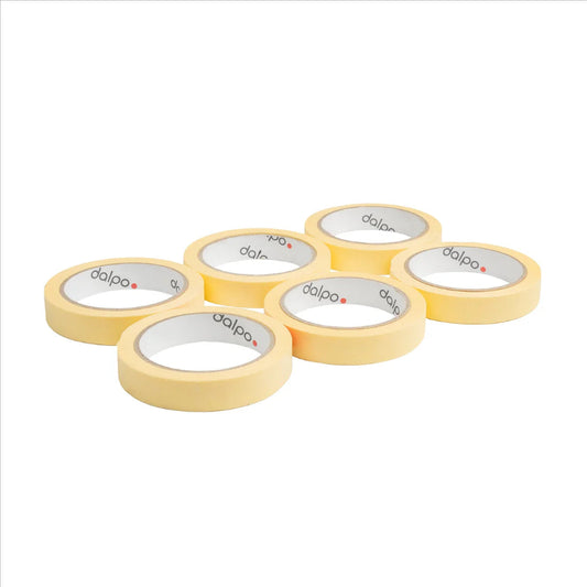 Gelbes Malerband 19 mm x 50 m aus Papier mit Hotmelt-Kleber für präzises Abkleben und saubere Farbkanten