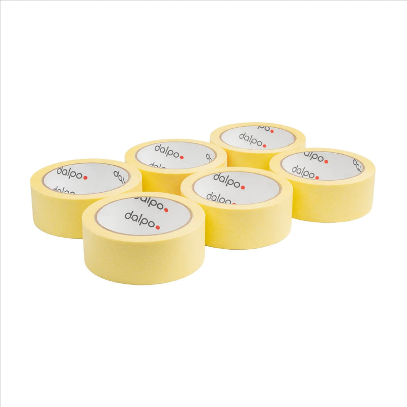 Gelbes Malerband 48 mm x 50 m mit 3-Zoll-Kern aus Papier für großflächiges Abkleben und saubere Farbkanten